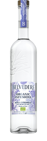 Bottle of Blackberry and Lemongrass Organic Infusion Belvedere Vodka