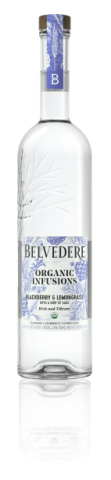 Bottle of Blackberry and Lemongrass Organic Infusion Belvedere Vodka