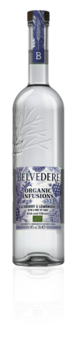 Bottle of Blackberry and Lemongrass Organic Infusion Belvedere Vodka