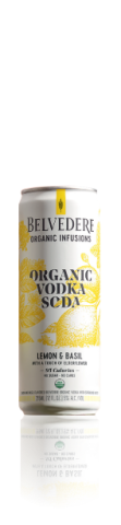 Bottle of Lemon & Basil Organic Infusion Belvedere Vodka