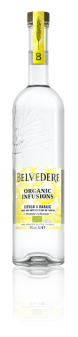 Bottle of Lemon & Basil Organic Infusion Belvedere Vodka