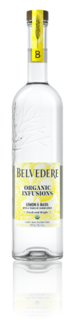 Bottle of Lemon & Basil Organic Infusion Belvedere Vodka