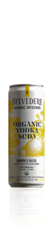 Bottle of Lemon & Basil Organic Infusion Belvedere Vodka