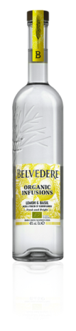 Bottle of Lemon & Basil Organic Infusion Belvedere Vodka