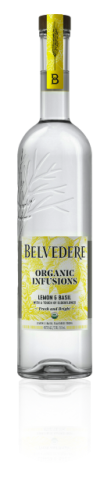 Bottle of Lemon & Basil Organic Infusion Belvedere Vodka