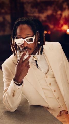 Global music icon Future sipping the Belvedere 10 luxury vodka.